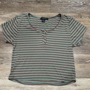 Primark Multicolor Striped Short Sleeve Tee